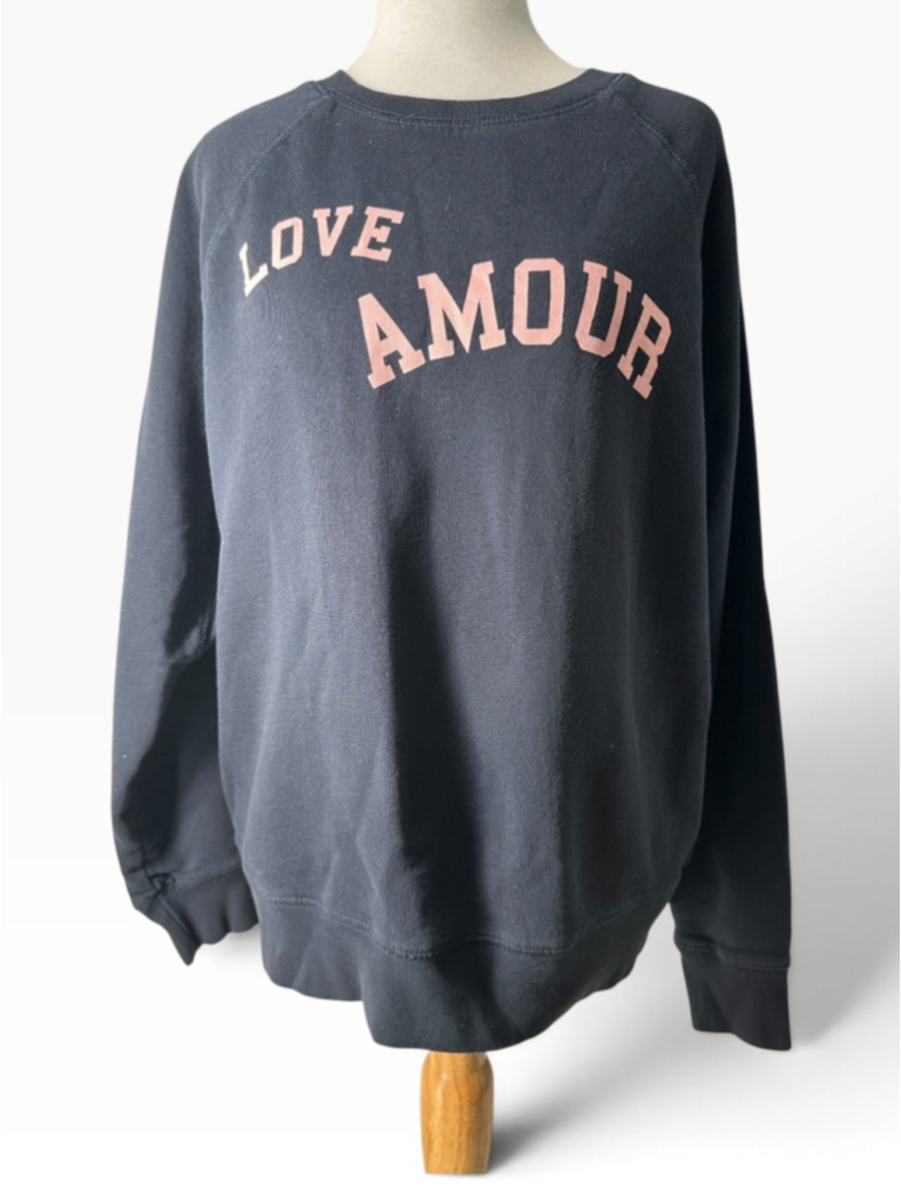 Zadig & Voltaire upper love amour sweat shirt navy and pink lounge luxury sz M